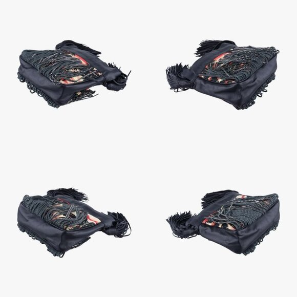 Saint Laurent Yves Helena Fringe Bucket Multicolor Canvas Shoulder Bag - Picture 4 of 10